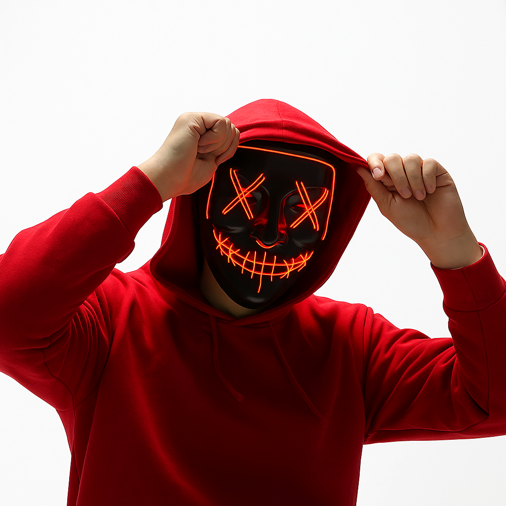 Masque de purge à LED néon pour Halloween