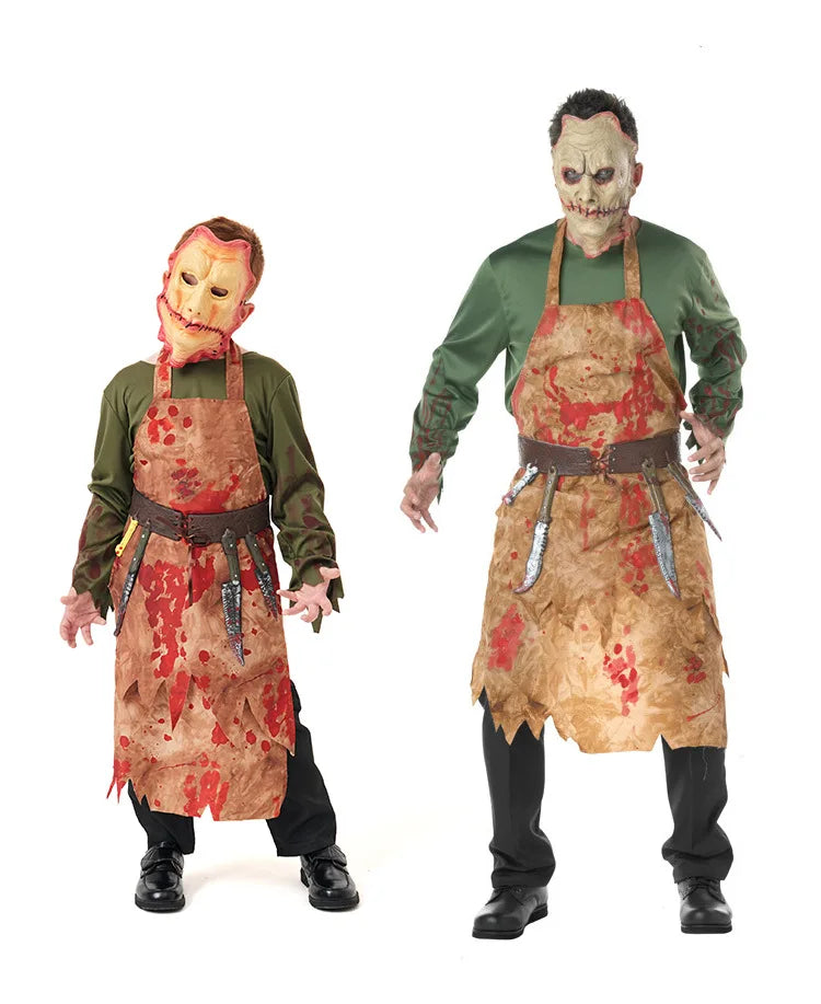 Costume de zombie d'horreur d'Halloween pour enfants et adultes