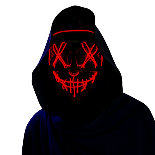 Masque de purge à LED néon pour Halloween