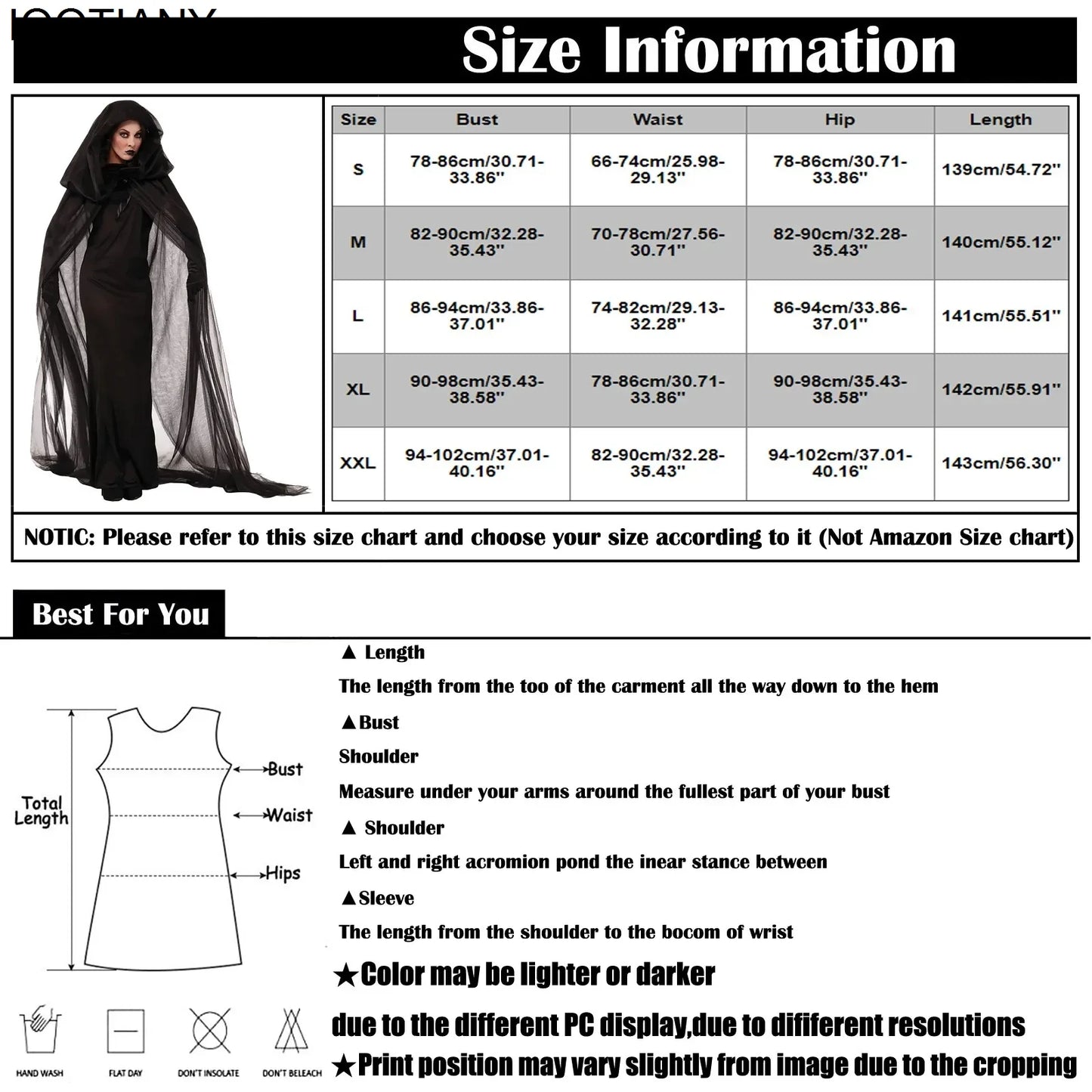 Costume Sorcière Femmes Effrayant Zombie Vampire Halloween